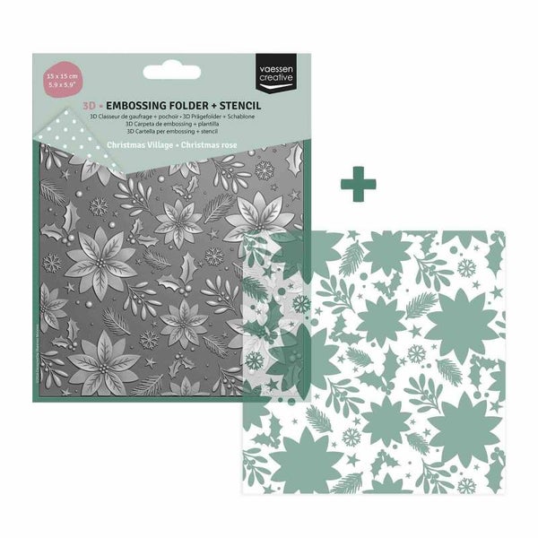 3625-0608 3D embossing folder & stencil - kerstroos