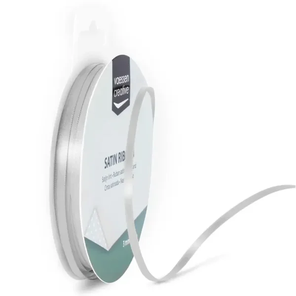 Satijnband 3 mm - lichtzilver
