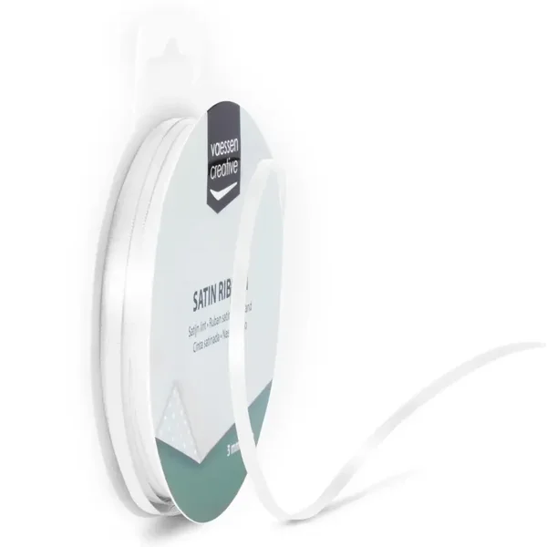Satijnband 3 mm - wit