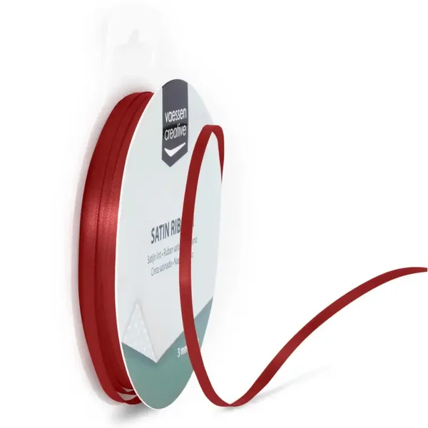 Satijnband 3 mm - rood