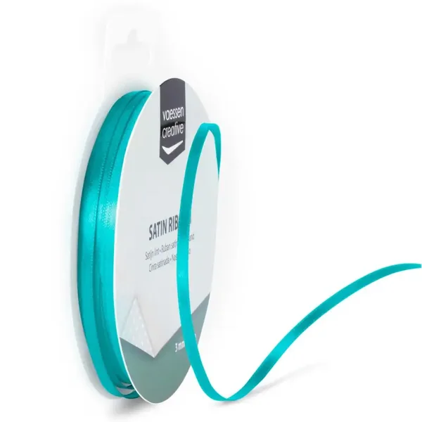 Satijnband 3 mm - turquoise