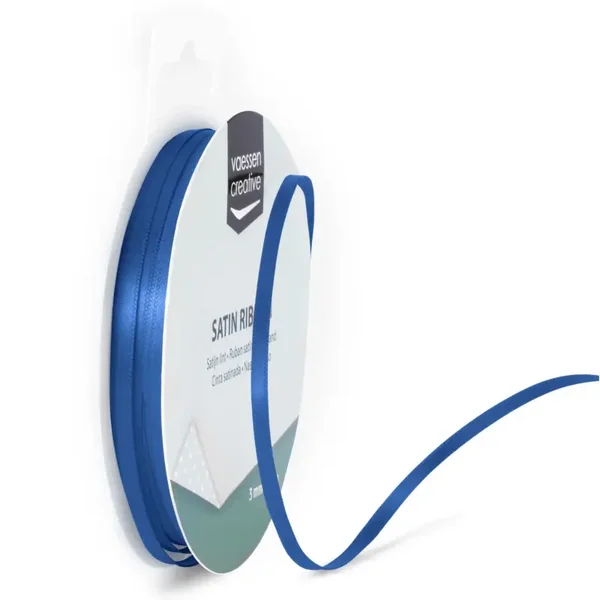 Satijnband 3 mm - blauw