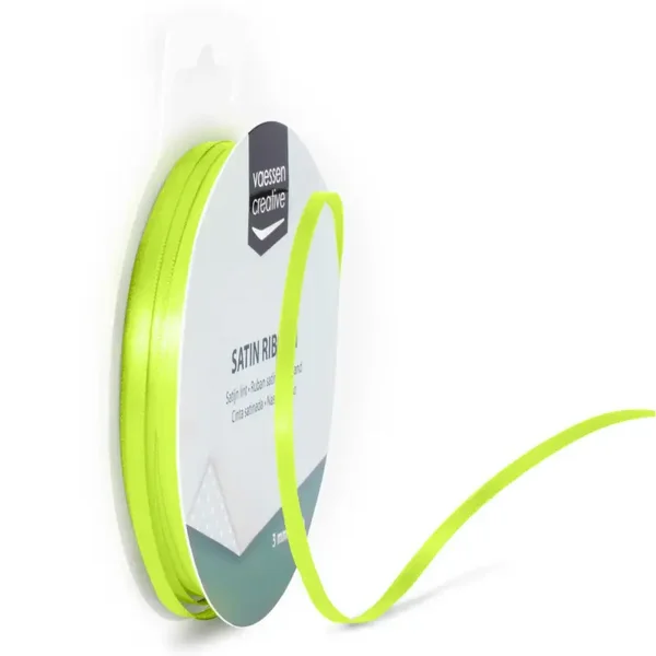 Satijnband 3 mm - lichtgroen