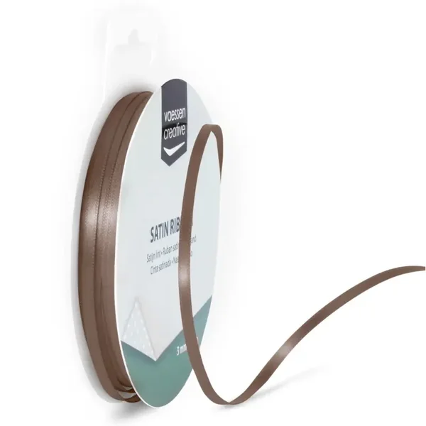 Satijnband 3 mm - chocolade