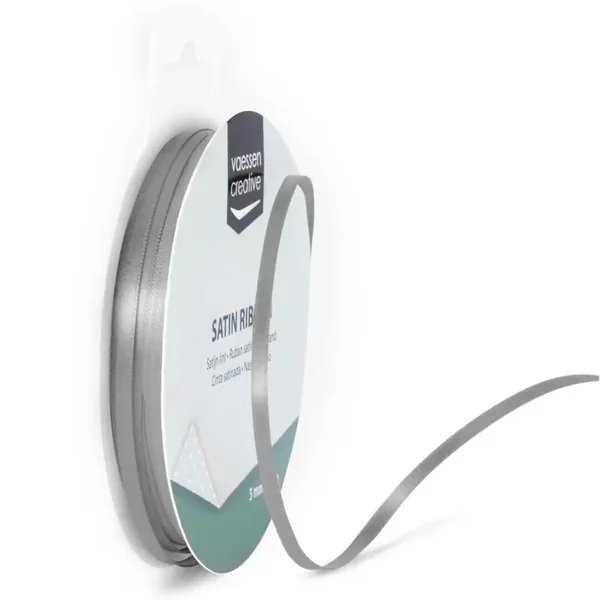 Satijnband 6 mm - zilver