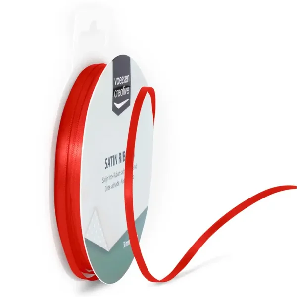 Satijnband 6 mm - klaproos rood