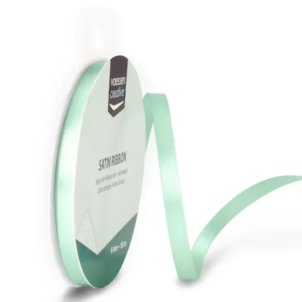 Satijnband 6 mm - pastelgroen