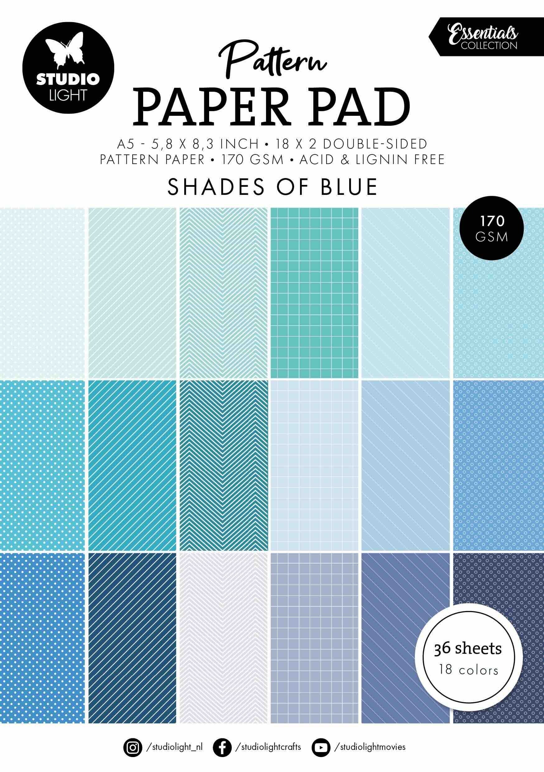 SL-ES-PPP165 paper pad A5 - shades of blue pattern