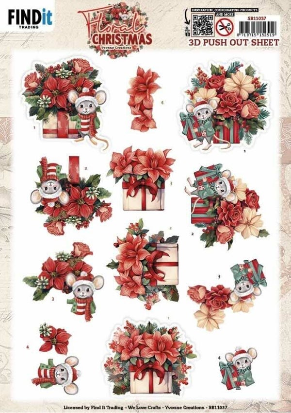SB11037 floral christmas - floral presents