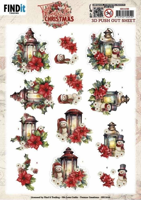 SB11039 floral christmas - floral lantern