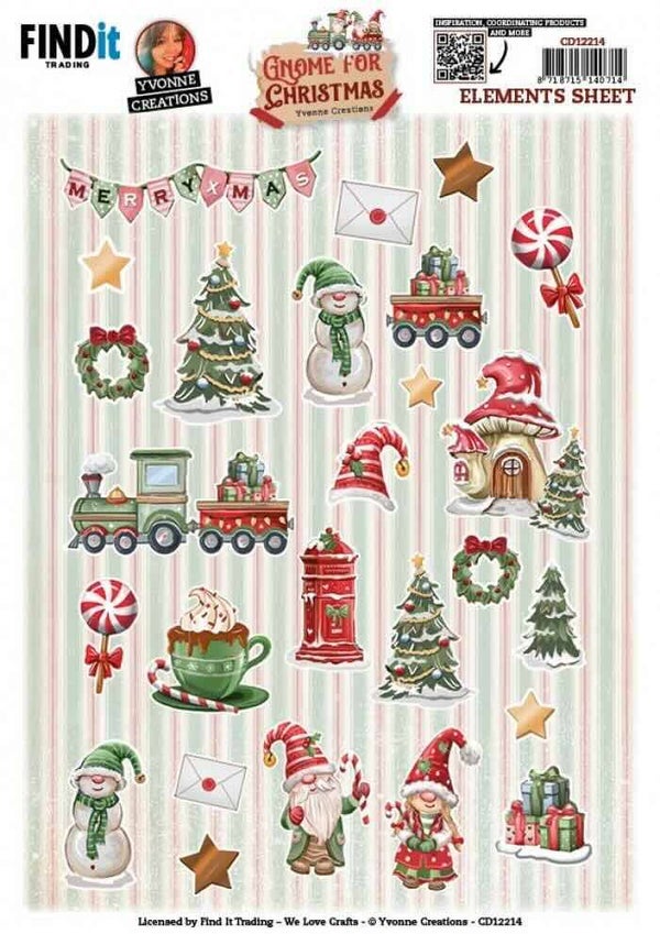 CD12215 gnome for christmas mini's