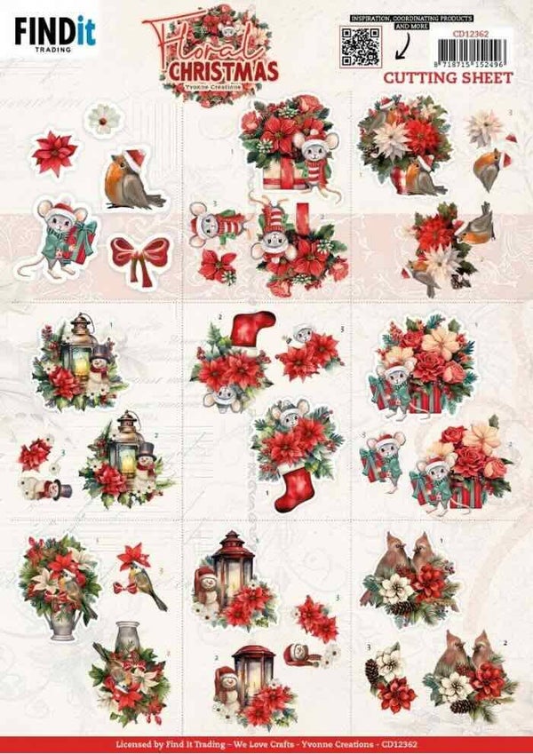 CD12362 floral christmas - mini