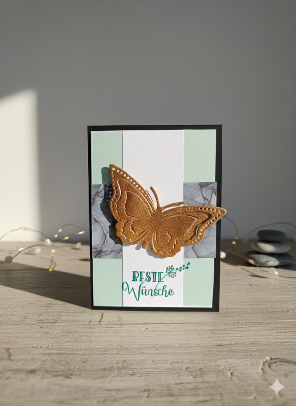 Schmetterlingskarte "beste Wünsche"