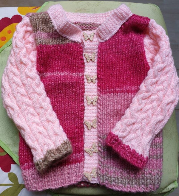 Gilet fille bi-matière