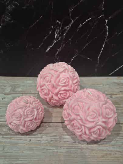 Rosenkugel - Kerzen - Set