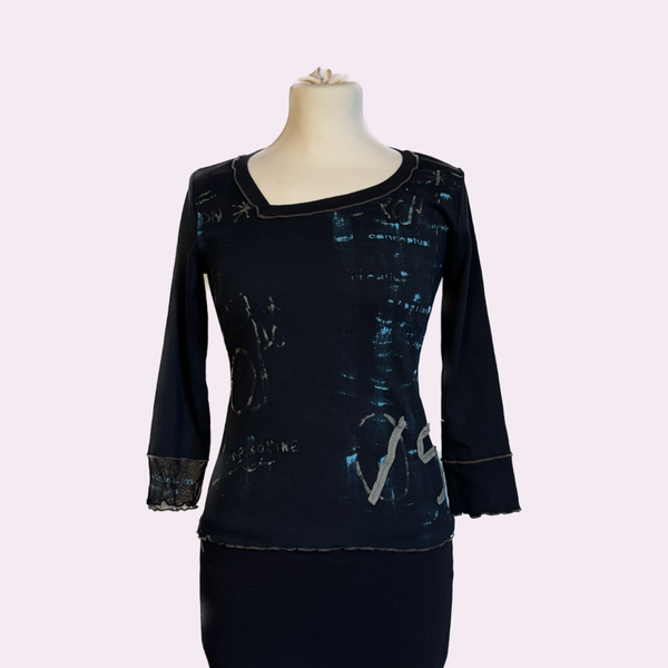 Cop Copine graphic print long sleeve top