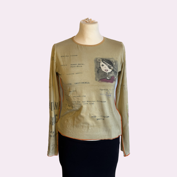 Cop Copine graphic print long sleeve top