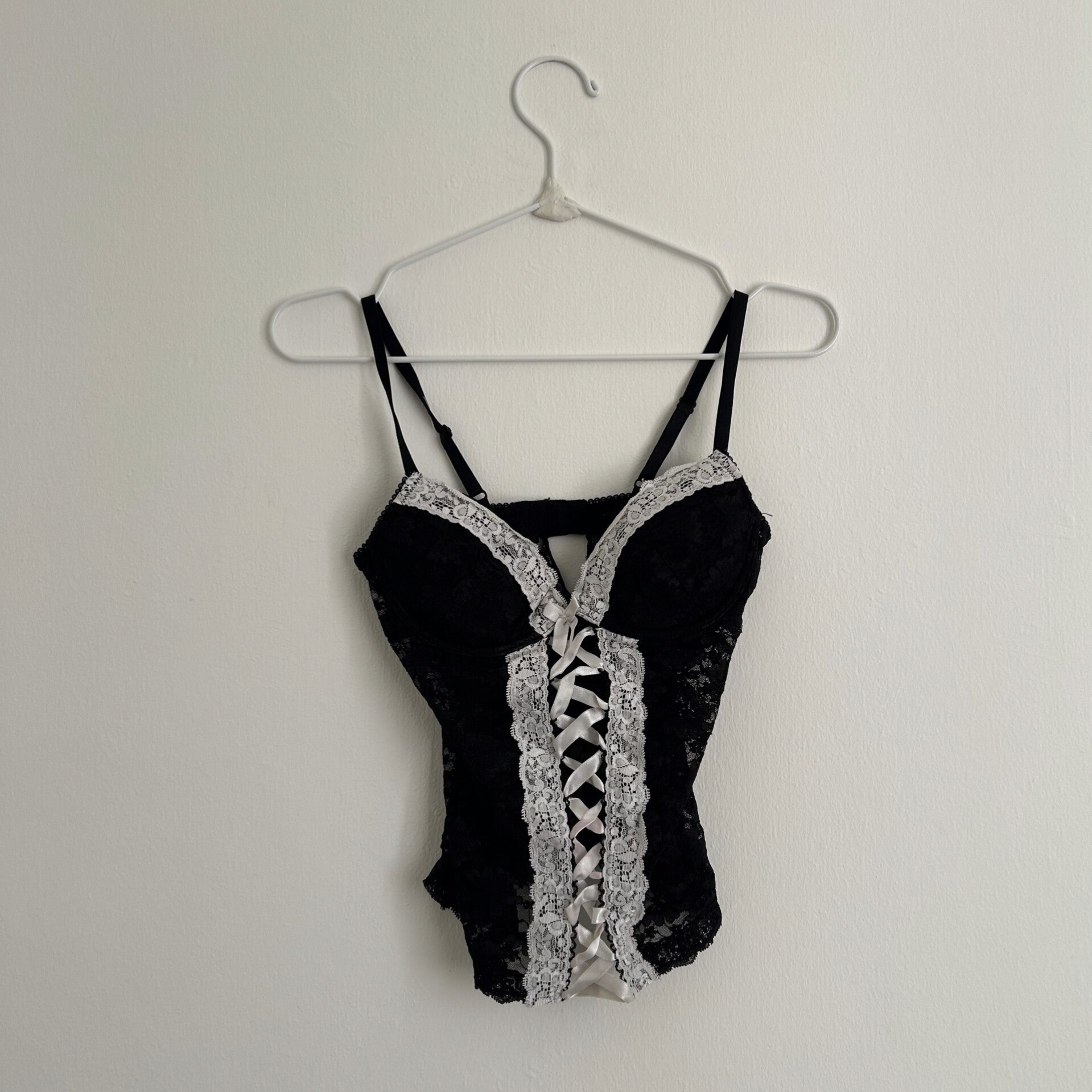 Black and white corset