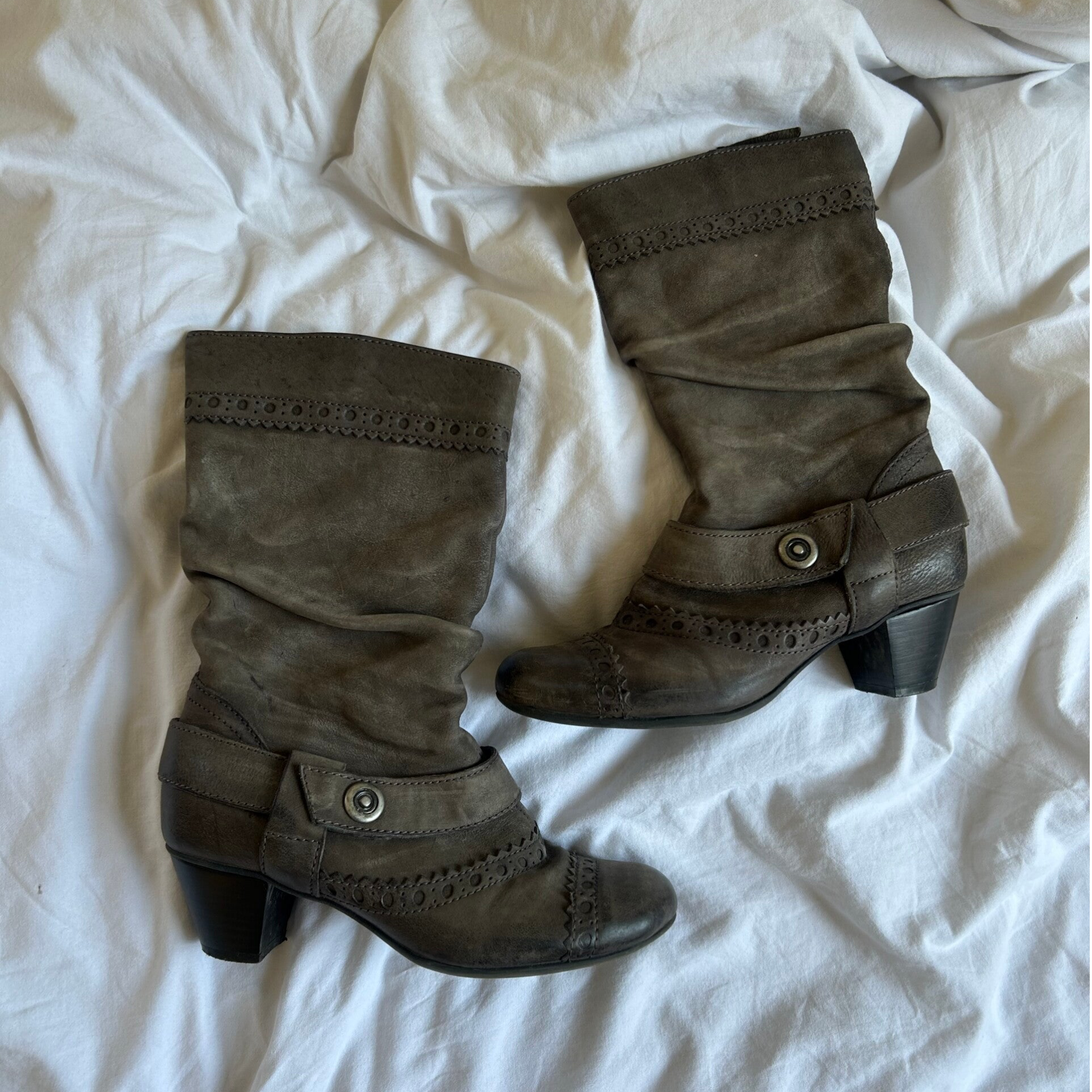 Leather boots