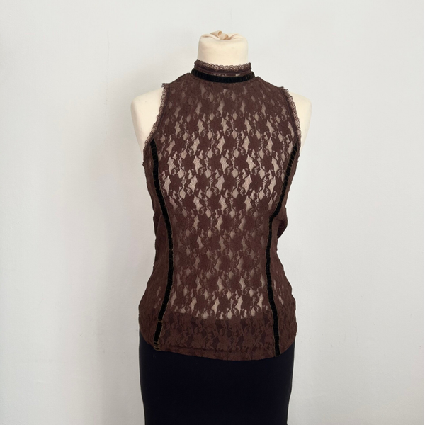 Brown lace top