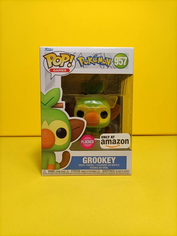 Games Funko Pop 957 Grookey (Flocked) (Only at Amazon) - Pokemon
