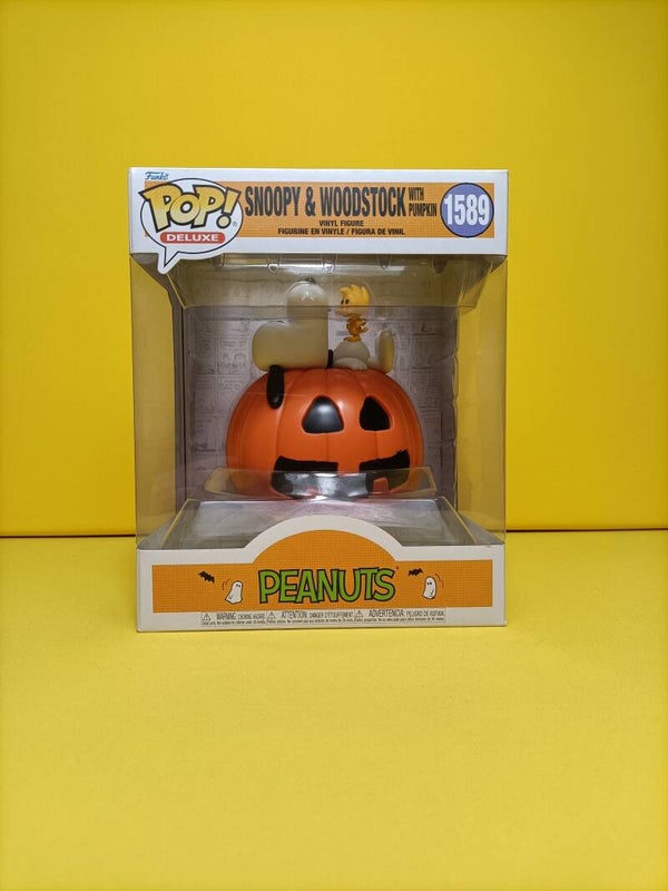 Animation Funko Pop DeLuxe 1589 Snoopy & Woodstock with Pumpkin (6 Inch Pop) - Peanuts