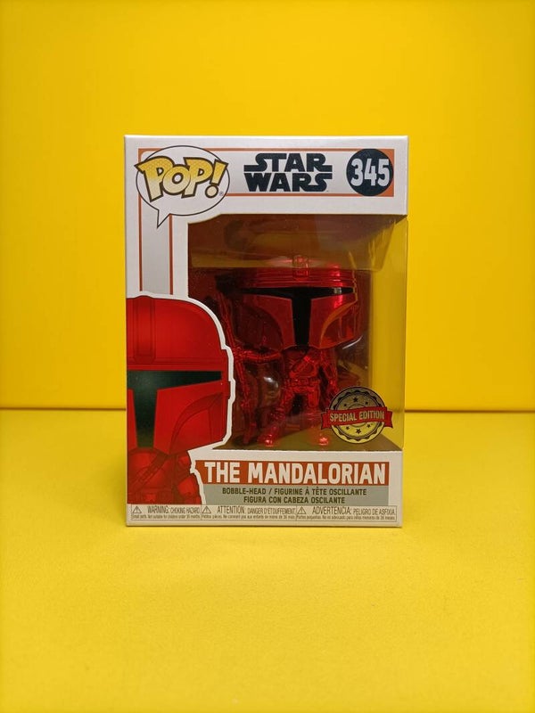 Movies Funko Pop 345 The Mandalorian (Red Chrome) (Special Edition) - Star Wars The Mandalorian
