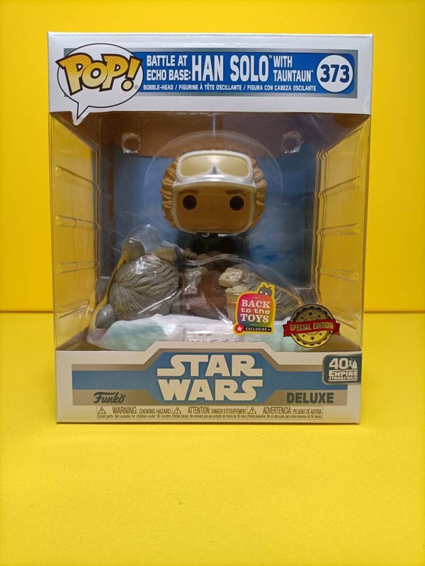 Movies Funko Pop DeLuxe 373 Battle at Echo Base: Han Solo with TaunTaun (6 Inch Pop) (Back to the Toys Exclusive) (Special Edition) - Star Wars