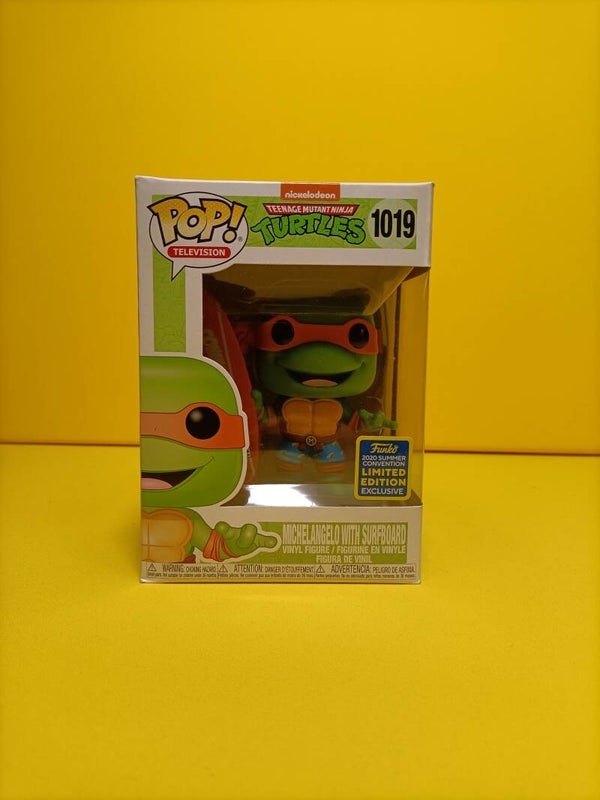Animation / Television Funko Pop 1019 Michelangelo with Surfboard (2020 Summer Convention) - Teenage Mutant Ninja Turtles