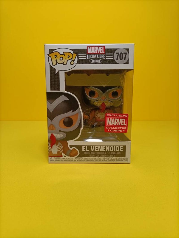Funko Pop 707 El Venenoide (Metallic) (Marvel Collector Corps) - Marvel Lucha Libre