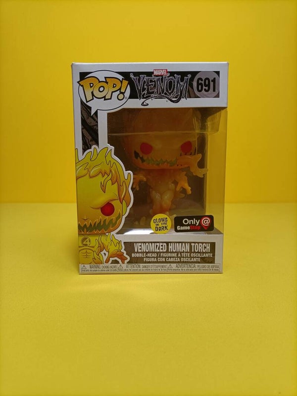 Funko Pop 691 Venomized Human Torch (Glows in the Dark) (Only @ GameStop) - Marvel Venom