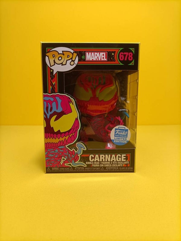 Funko Pop 678 Carnage (Blacklight) (Funko Shop Exclusive) - Marvel