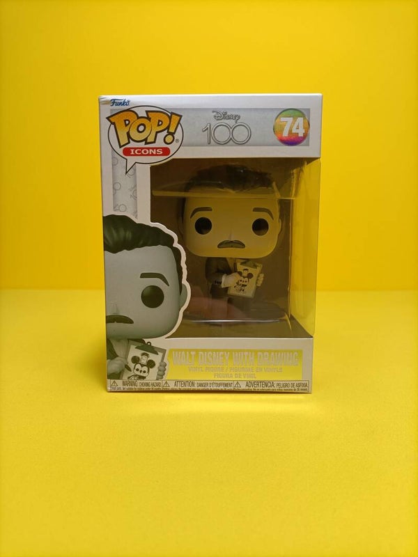 Funko Pop 74 Walt Disney with Drawing (Black & White) - Disney 100