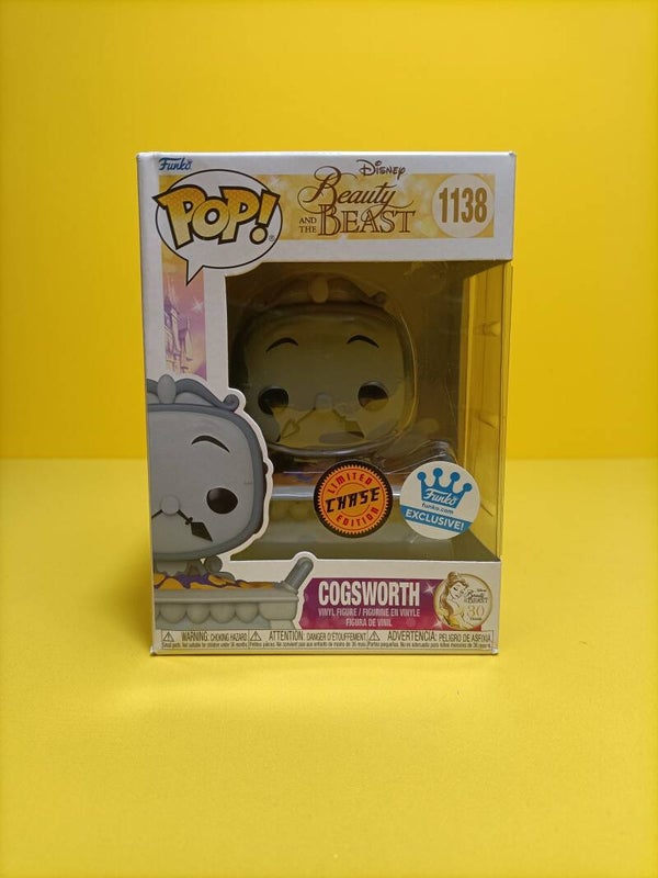 Funko Pop 1138 Cogsworth (in Cobbler Pan) (Black & White) (Chase) - Disney Beauty and the Beast / Belle en het Beest