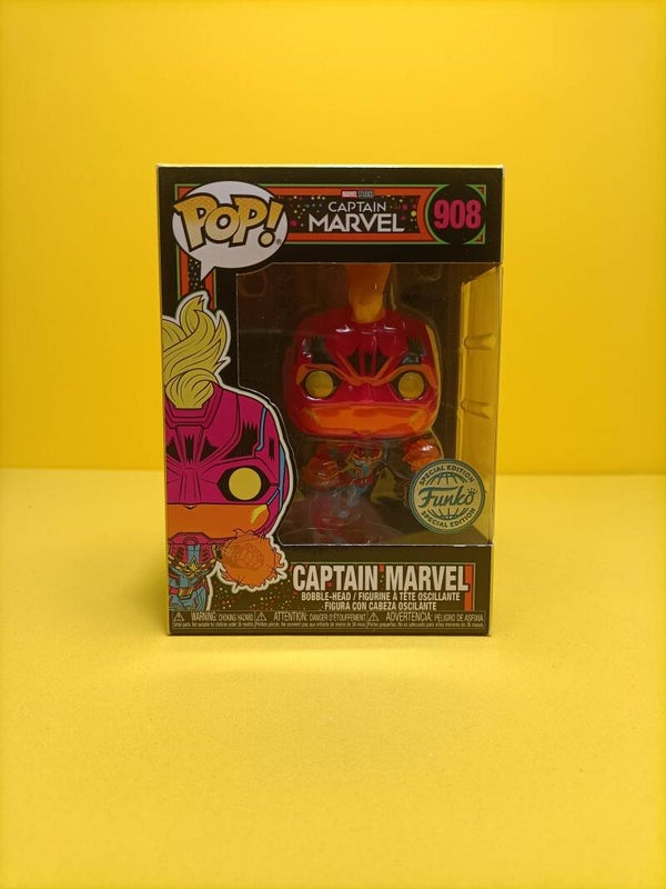 Funko Pop 908 Captain Marvel (Blacklight) (Special Edition) - Marvel Captain Marvel