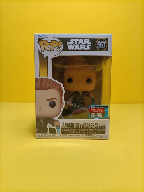 Movies Funko Pop 567 Anakin Skywalker with Lightsabers (2022 Fall Convention) - Star Wars Episode II Attack of the Clones