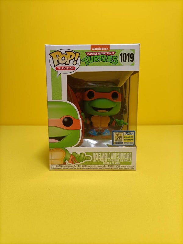Animation / Television Funko Pop 1019 Michelangelo with Surfboard (2020 San Diego Comic Con) - Teenage Mutant Ninja Turtles