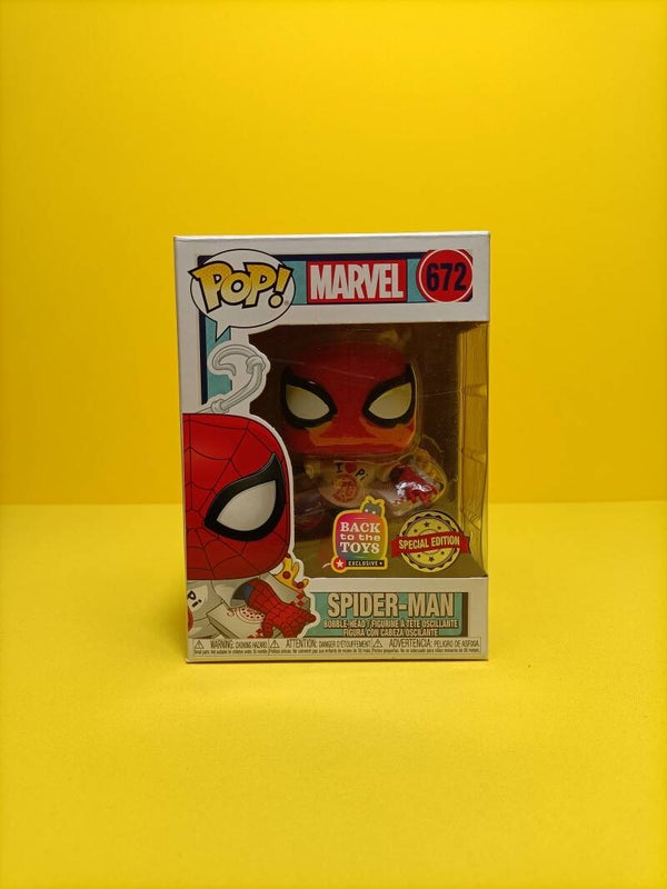 Funko Pop 672 Spider-Man (with Pizza) (Back to the Toys Exclusive) (Special Edition) - Marvel