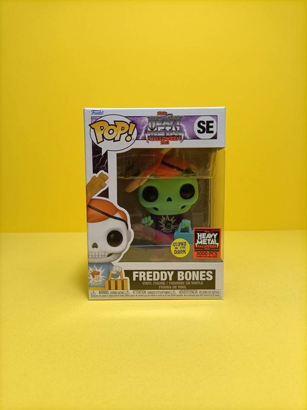 Funko Pop SE Freddy Bones (Glows in the Dark) (2023 Halloween Heavy Metal) (Limited 3.000 Pieces) - Funko Heavy Metal Halloween