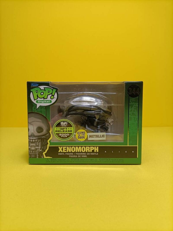 Movies Funko Digital Pop 344 Xenomorph (Metallic) (Glows in the Dark) (NFT Release) (Limited 5000 Pieces) - Alien