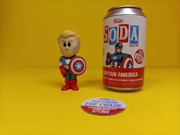 Funko Soda Can Figure Captain America (Unmasked) (Chase) - Captain America (Limited 1.300 Pieces)