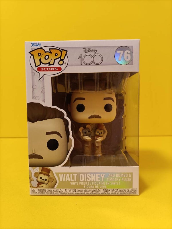 Funko Pop 76 Walt Disney and Dumbo & Timothy plush - Disney 100