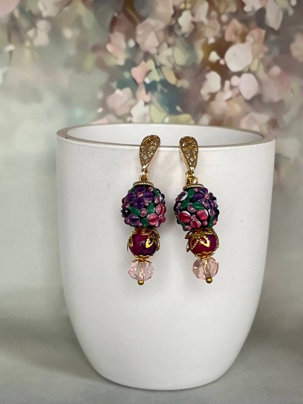 Gebloemd lampwork met kristal