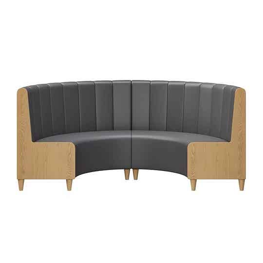 Round Wood Channel Back Booth