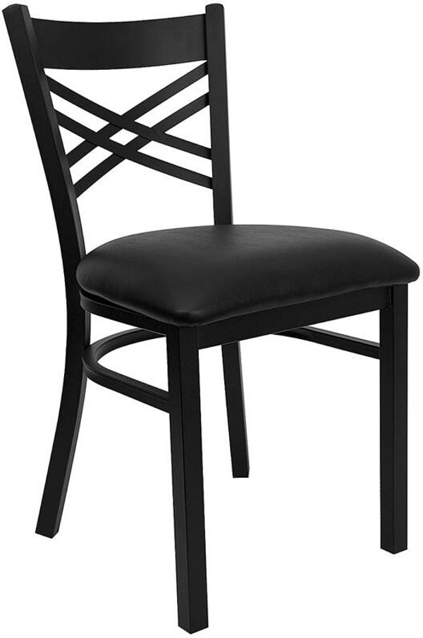 Cross Back Metal Chair