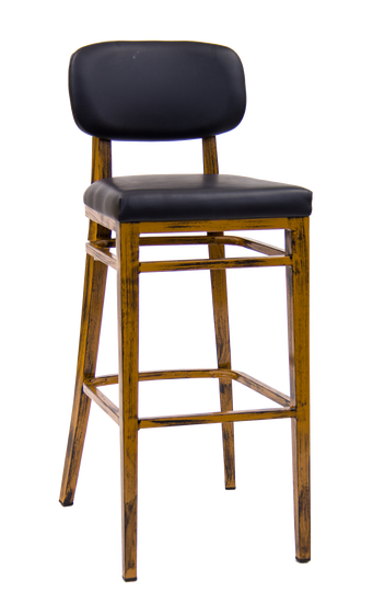 Wood Grain Metal Barstool