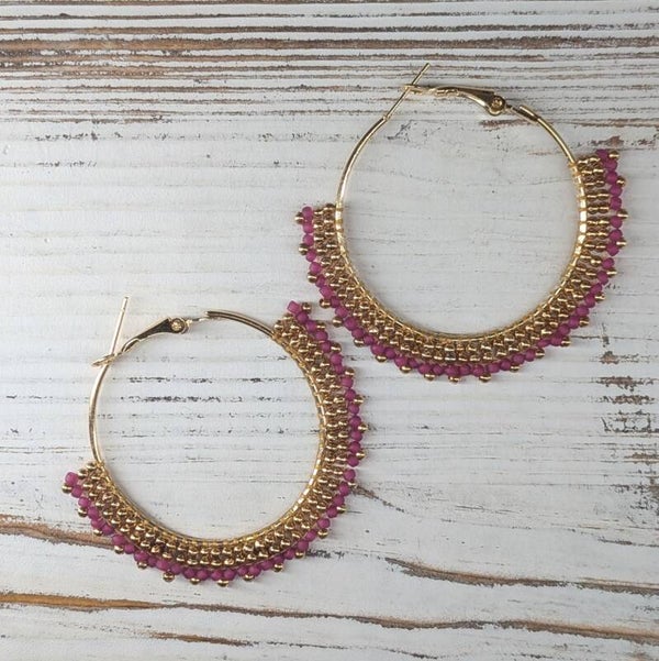 Beaded Hoops