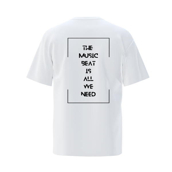 T-Shirt Wit | The Music Beat Is All We Need