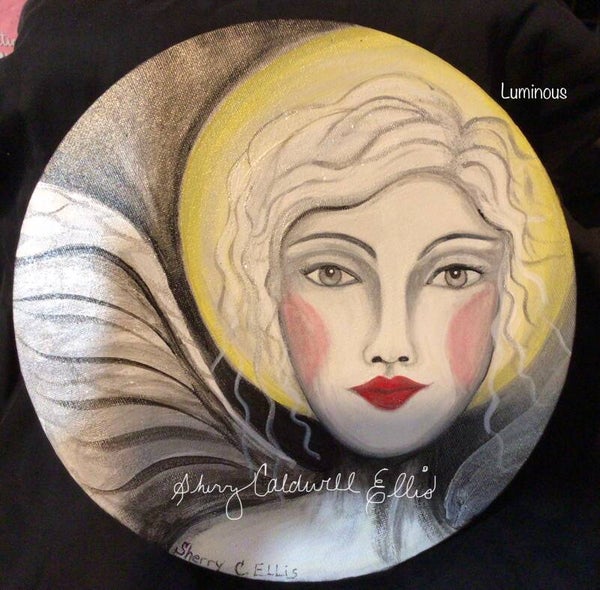 Luminous.  10 inch round canvas