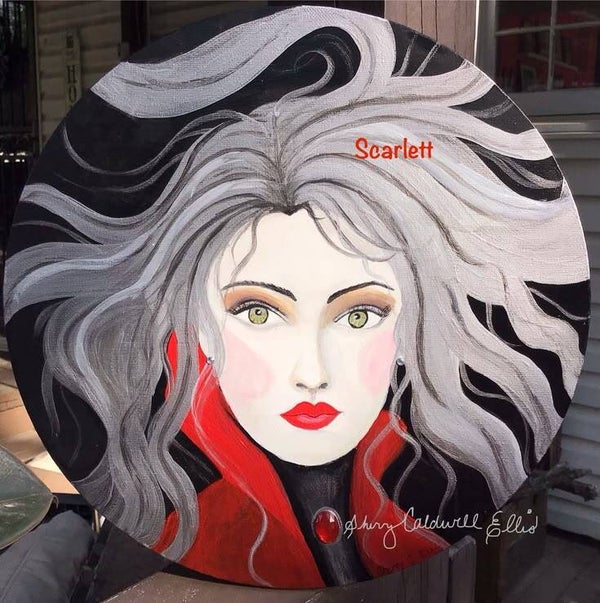 Scarlett, 12 in. heart canvas